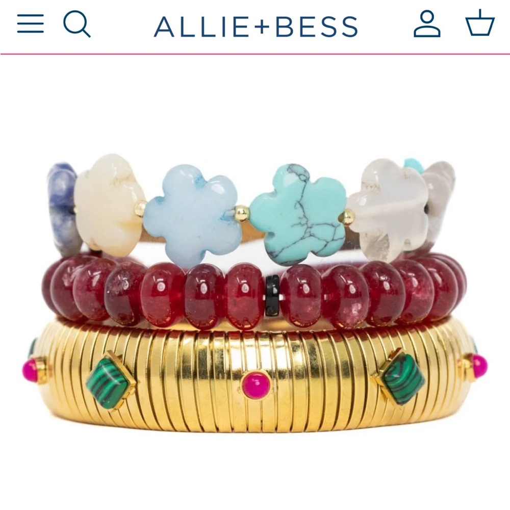 Allie + Bess Ember Roses Bracelet Stack